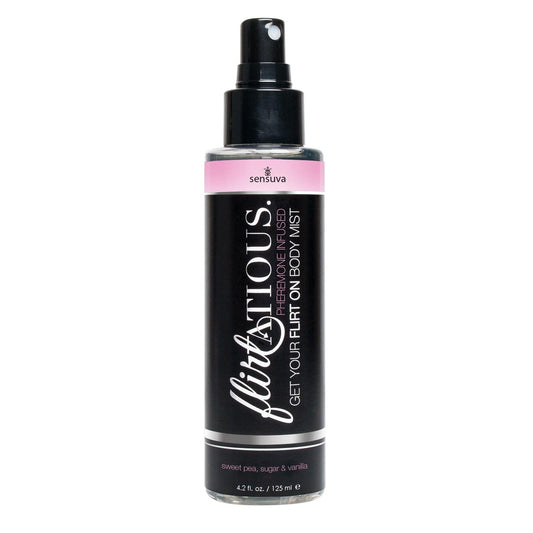 Flirtatious Pheromone Infused Body Mist - Vanilla, Sugar, & Sweet Pea - 4.2 fl.oz / 125 ml - Love It Wet