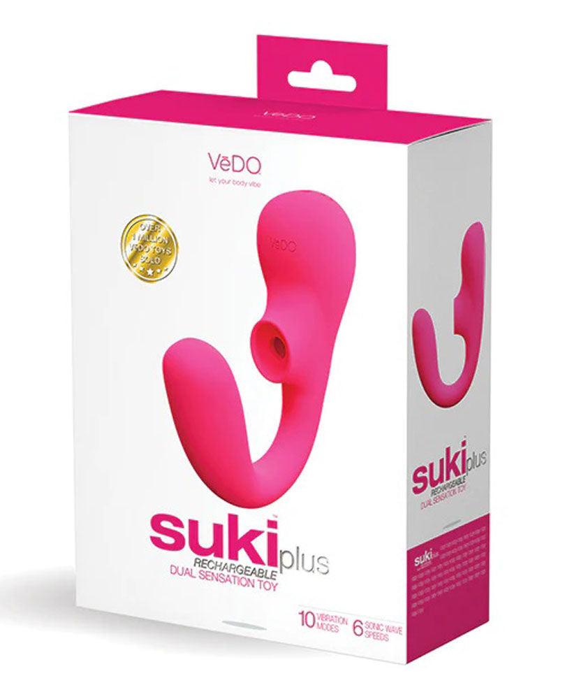 Suki Plus Rechargeable Dual Sonic Vibe - Foxy Pink - Love It Wet