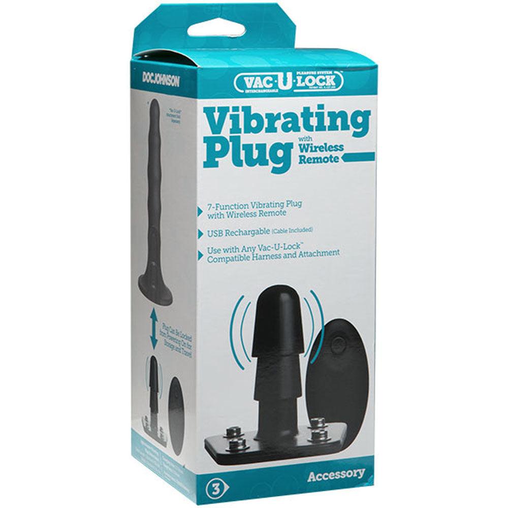 Vac-U-Lock - Vibrating Plug With Snaps & Wireless Remote - Black - Love It Wet