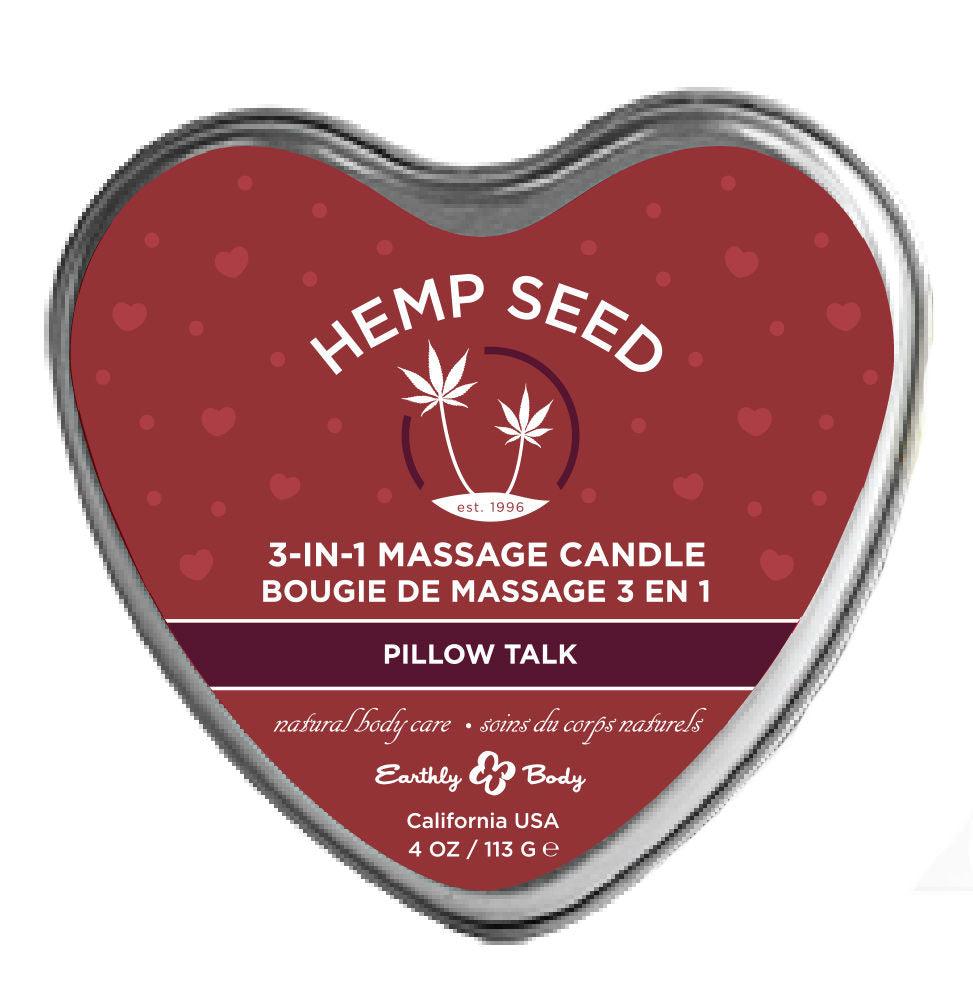 Hemp Seed 3-in-1 Massage Candle - Pillow Talk - 4 Oz - Love It Wet