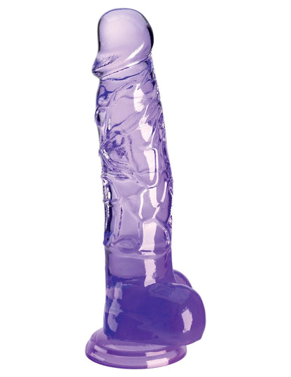 King Cock Clear 8 Inch With Balls - Pink - Love It Wet