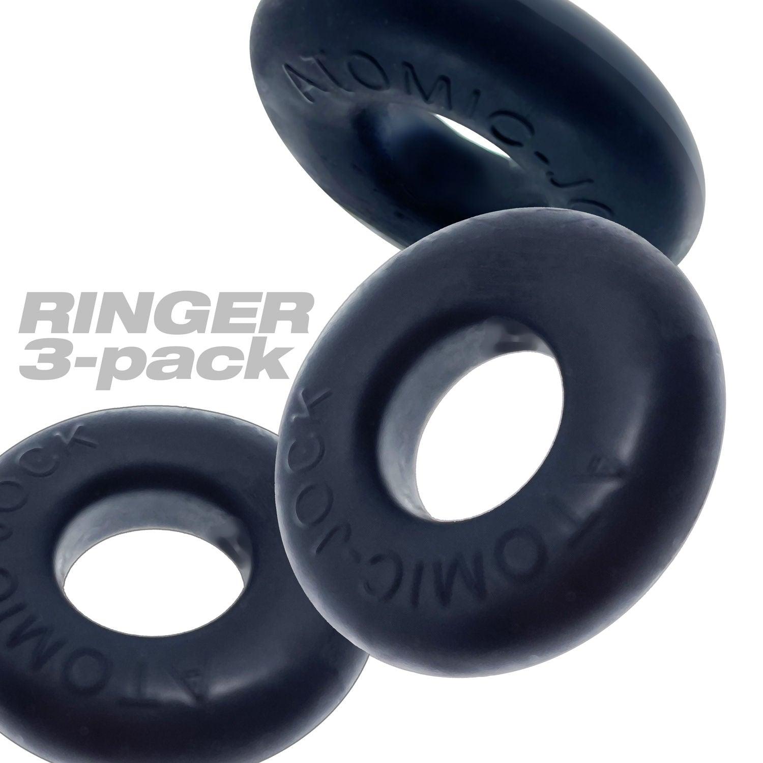 Ringer Cockring 3 Pack - Small - Night Black - Love It Wet