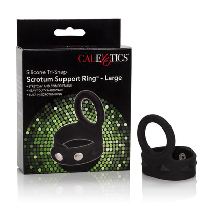 Silicone Tri-Snap Scrotum Support Ring - Large - Love It Wet