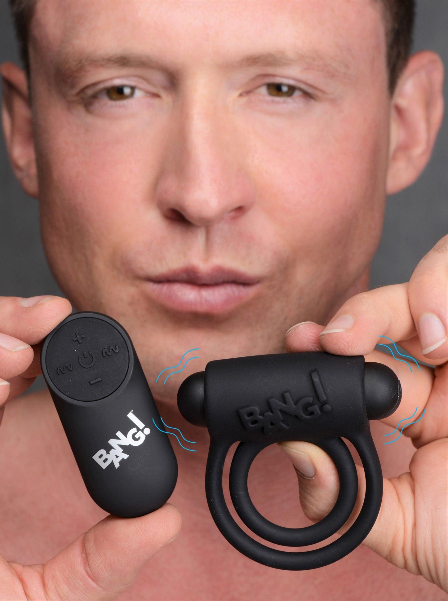 Bang - Silicone Cock Ring and Bullet With Remote Control - Black - Love It Wet