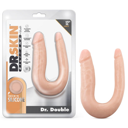 Dr. Skin Silicone - Dr. Double - 12 Inch Double Dong - Vanilla - Love It Wet