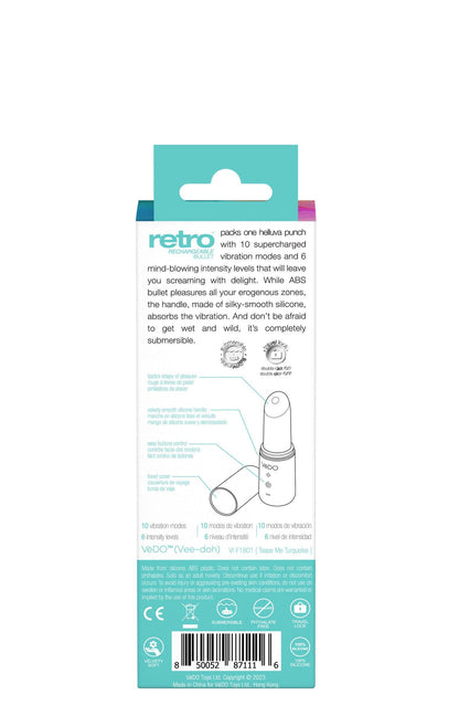 Retro Rechargeable Bullet - Turquoise - Love It Wet