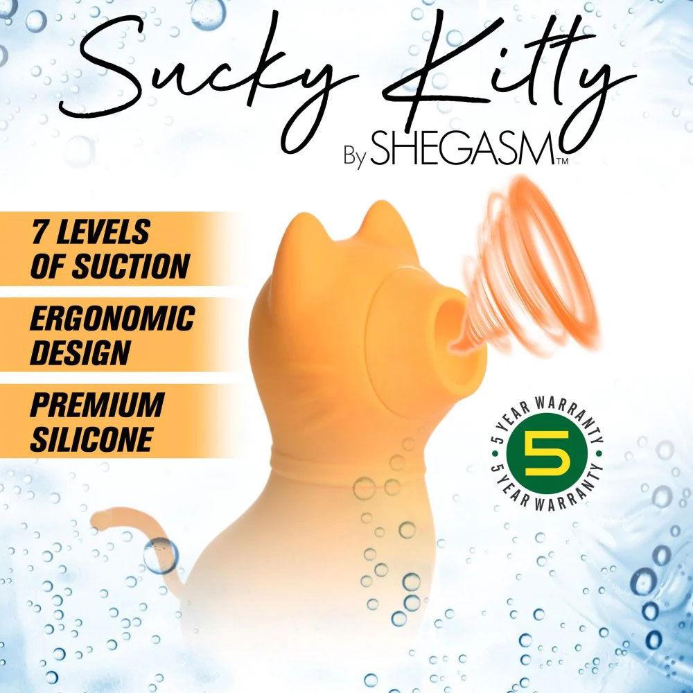 Sucky Kitty 7x Clitoral Stimulator - Orange - Love It Wet