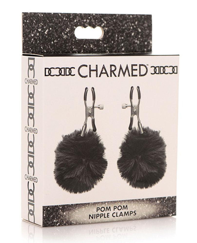 Pom Pom Nipple Clamps - Black - Love It Wet