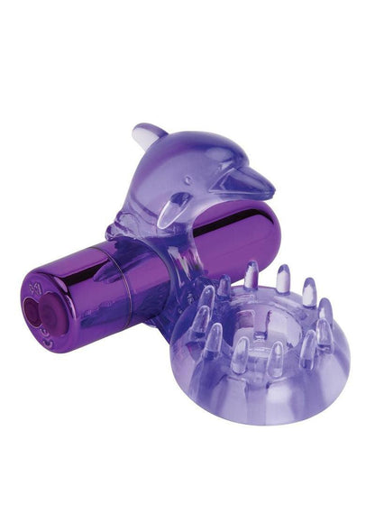 Bodywand Rechargeable Dolphin Ring With Ticklers - Purple - Love It Wet