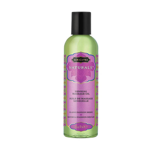 Naturals Massage Oil - Island Passion Berry - 2 Fl Oz (59 ml) - Love It Wet