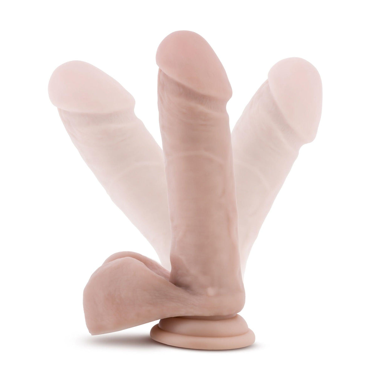 Dr. Skin Plus - 8 Inch Posable Dildo With Balls - Vanilla - Love It Wet