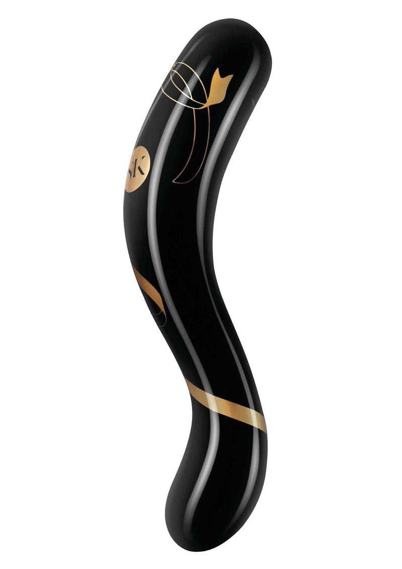 Secret Kisses - 7 Inch Handblown Double Ended Dildo - Black - Love It Wet