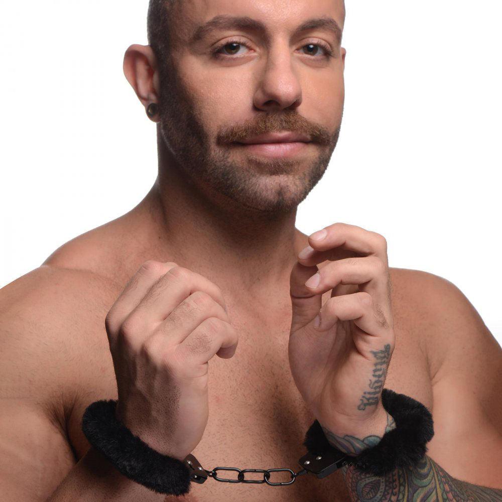 Cuffed in Fur Furry Handcuffs - Black - Love It Wet