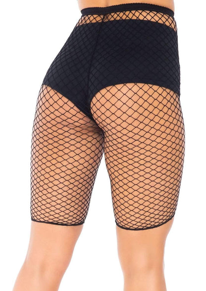 Industrial Fishnet Biker Shorts - One Size - Black - Love It Wet