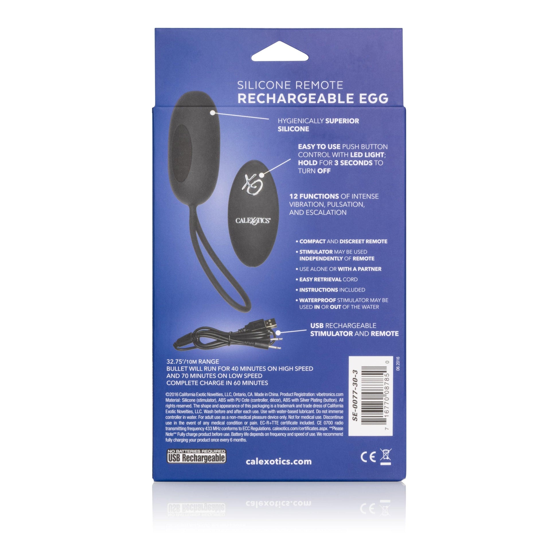 Silicone Remote Rechargeable Egg - Black - Love It Wet