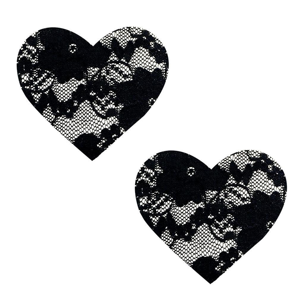 Vogue Black Lace I Heart U Nipztix Pasties - Love It Wet