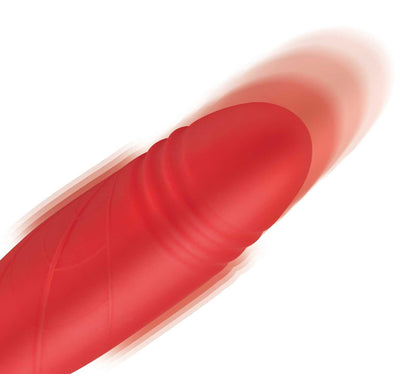 Bloomgasm Romping Rose Suction and Thrusting Vibrator - Red - Love It Wet