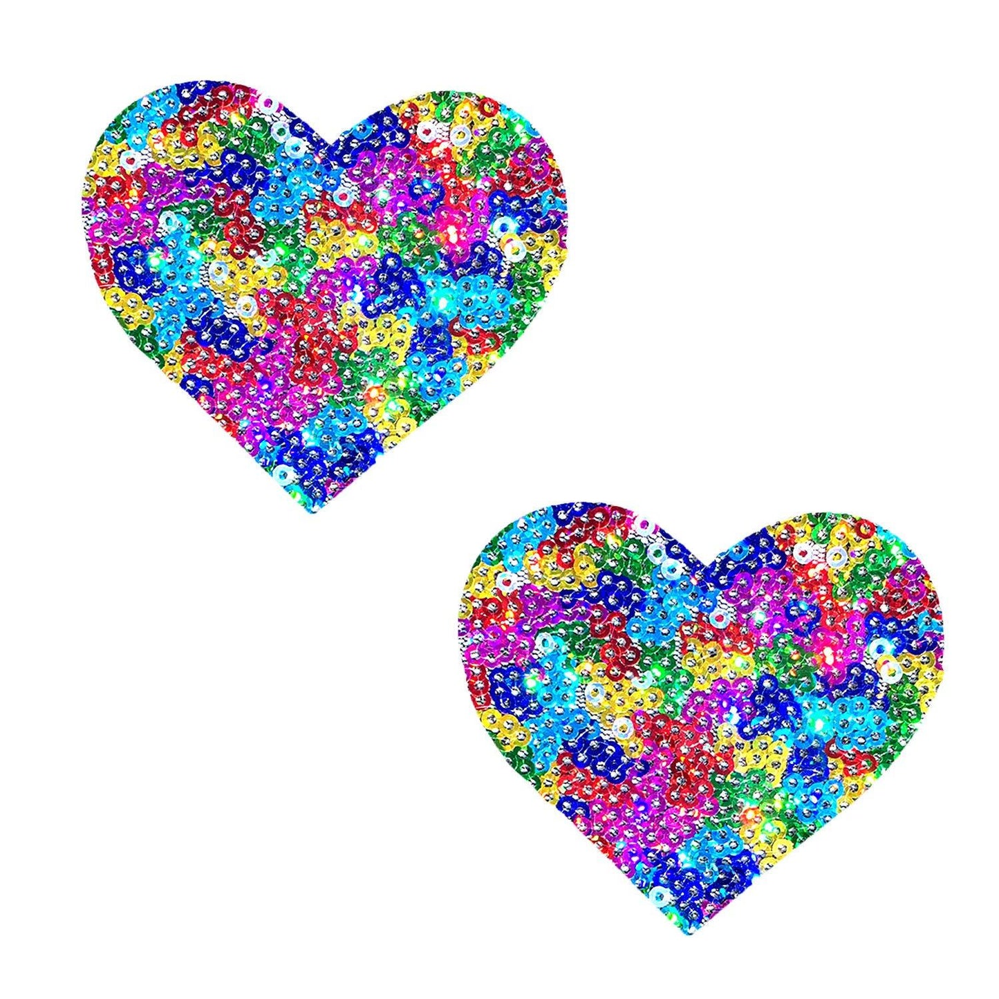 Unipoo Sparkle Sequin Multicolor I Heart U Nipztix Pasties - Love It Wet