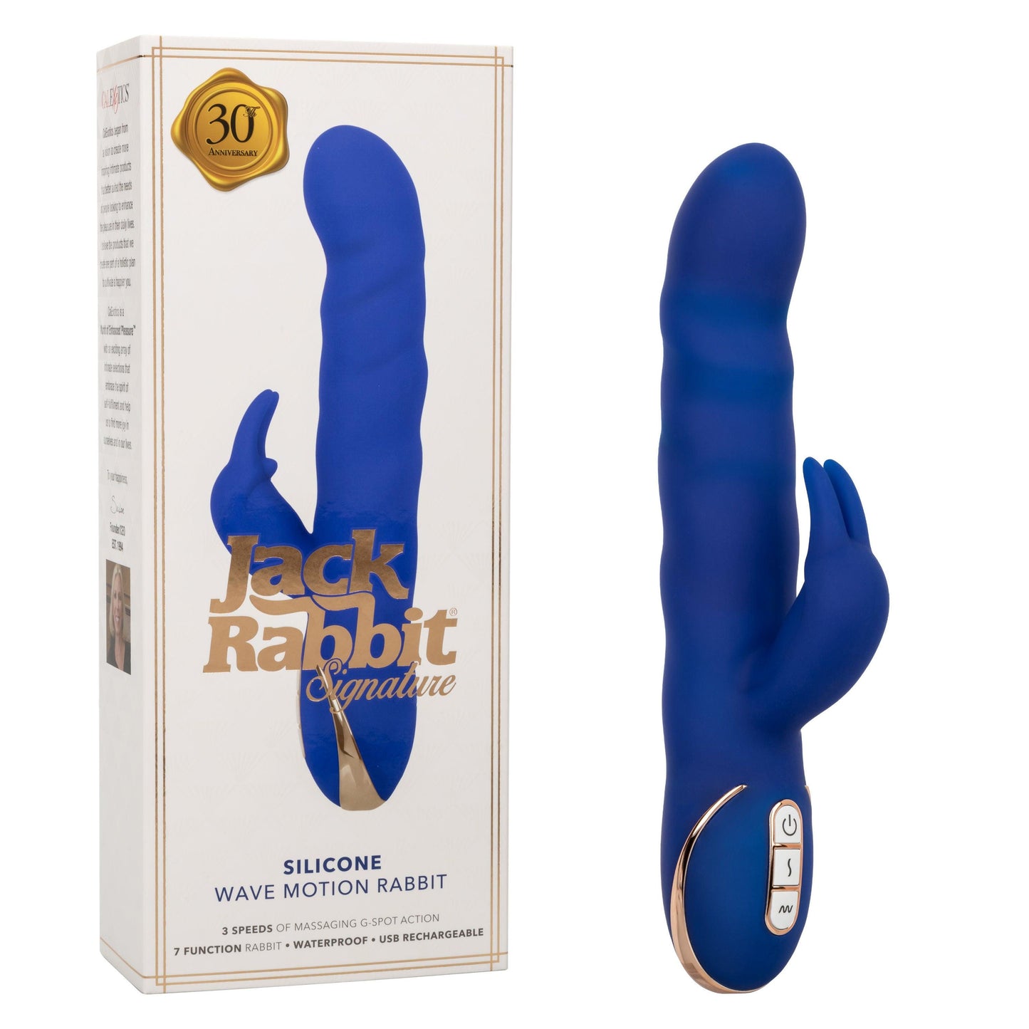 Jack Rabbit Signature Silicone Wave Motion Rabbit - Blue - Love It Wet