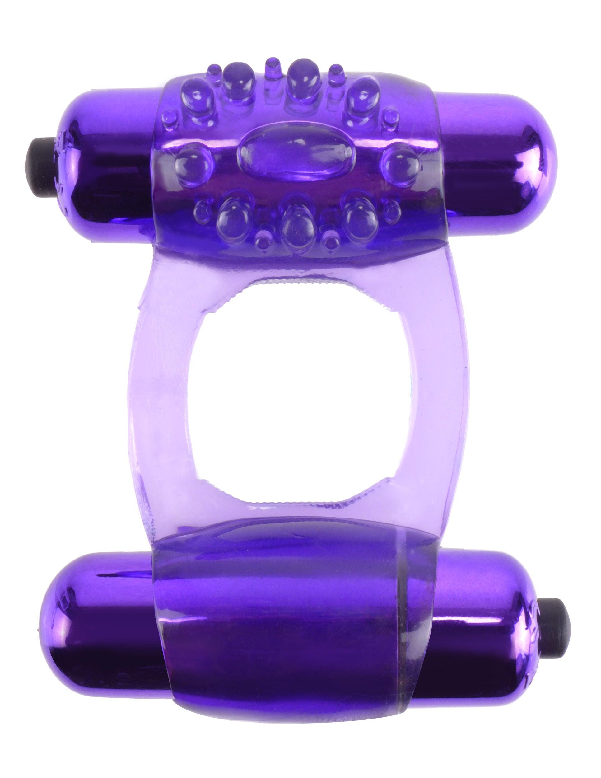 Fantasy C-Ringz Duo-Vibrating Super Ring Purple - Love It Wet