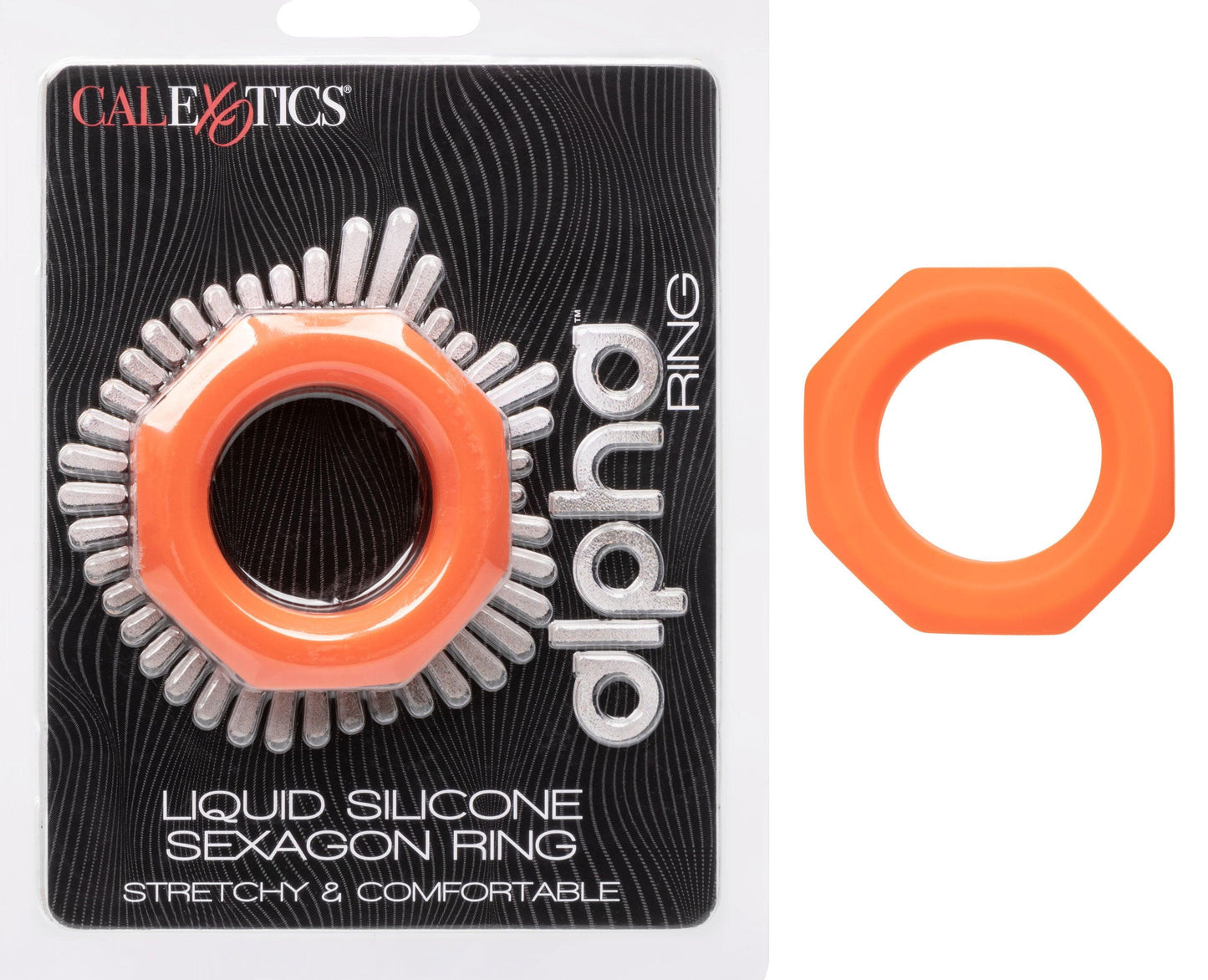 Alpha Liquid Silicone Sexagon Ring - Orange - Love It Wet