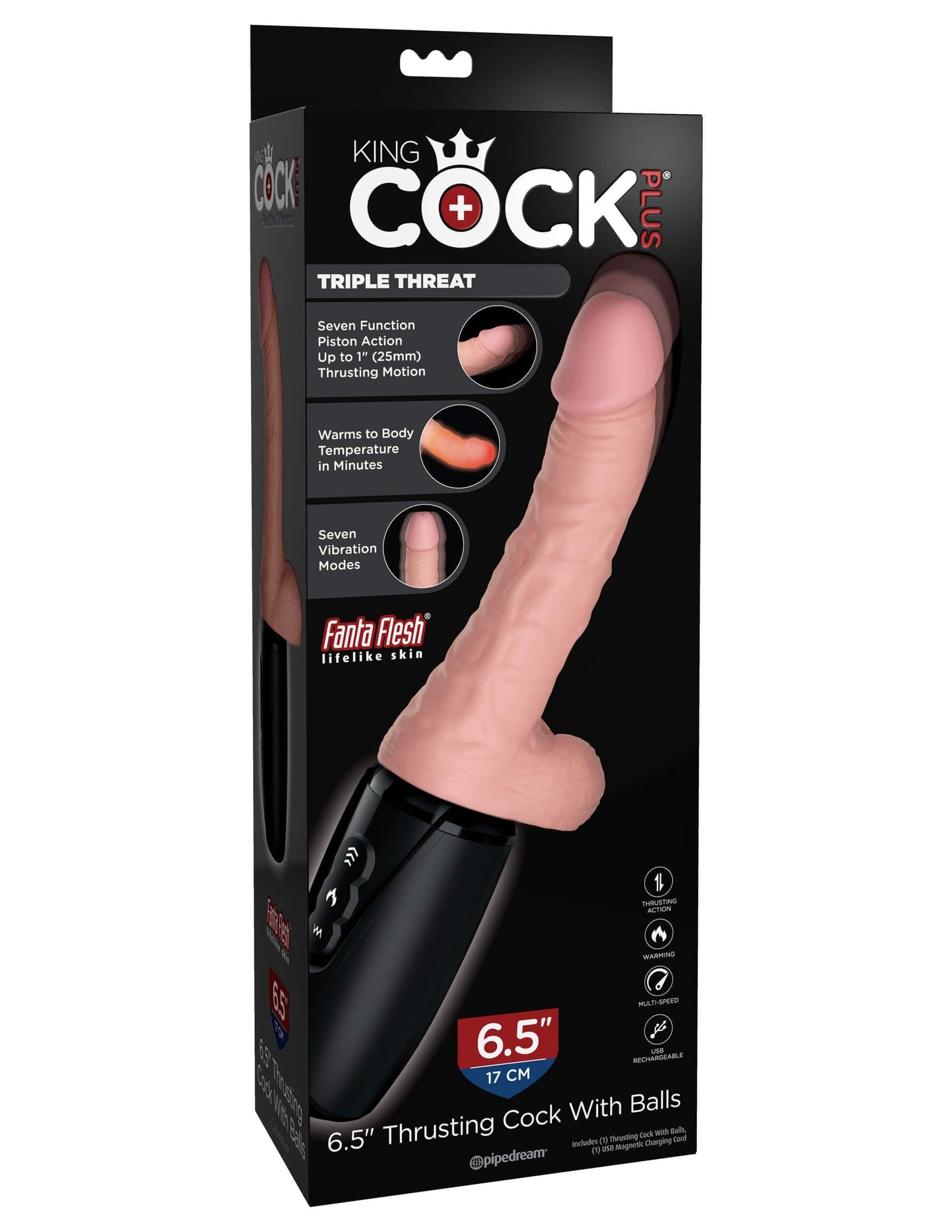 King Cock Thrusting Cock 6.5 Inch With Balls - Love It Wet