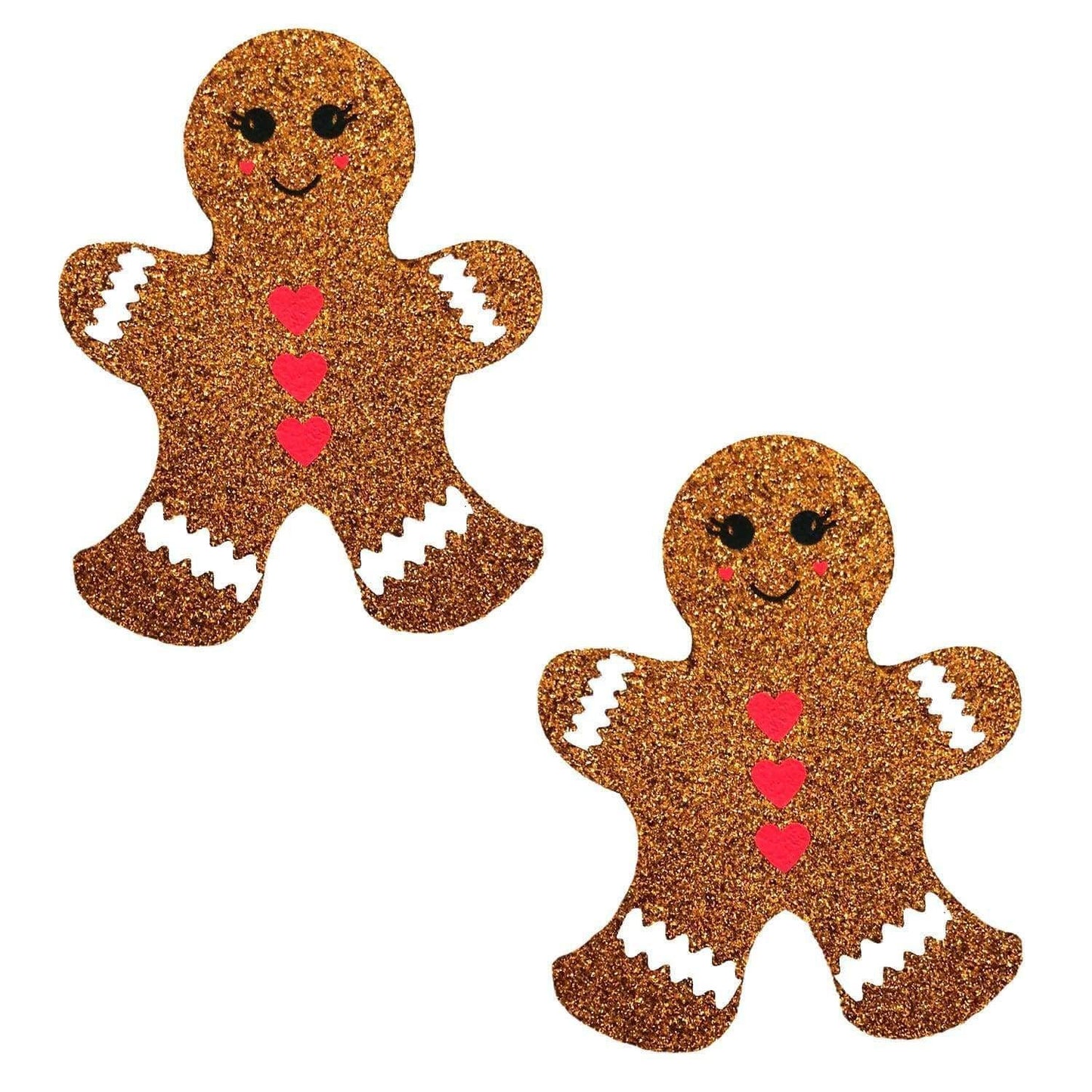 Glitter Gingerbread Man Nipple Cover Pasties - Love It Wet