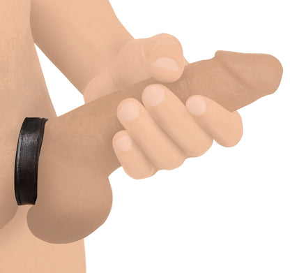 Leather and Velcro Cock Ring - Black - Love It Wet