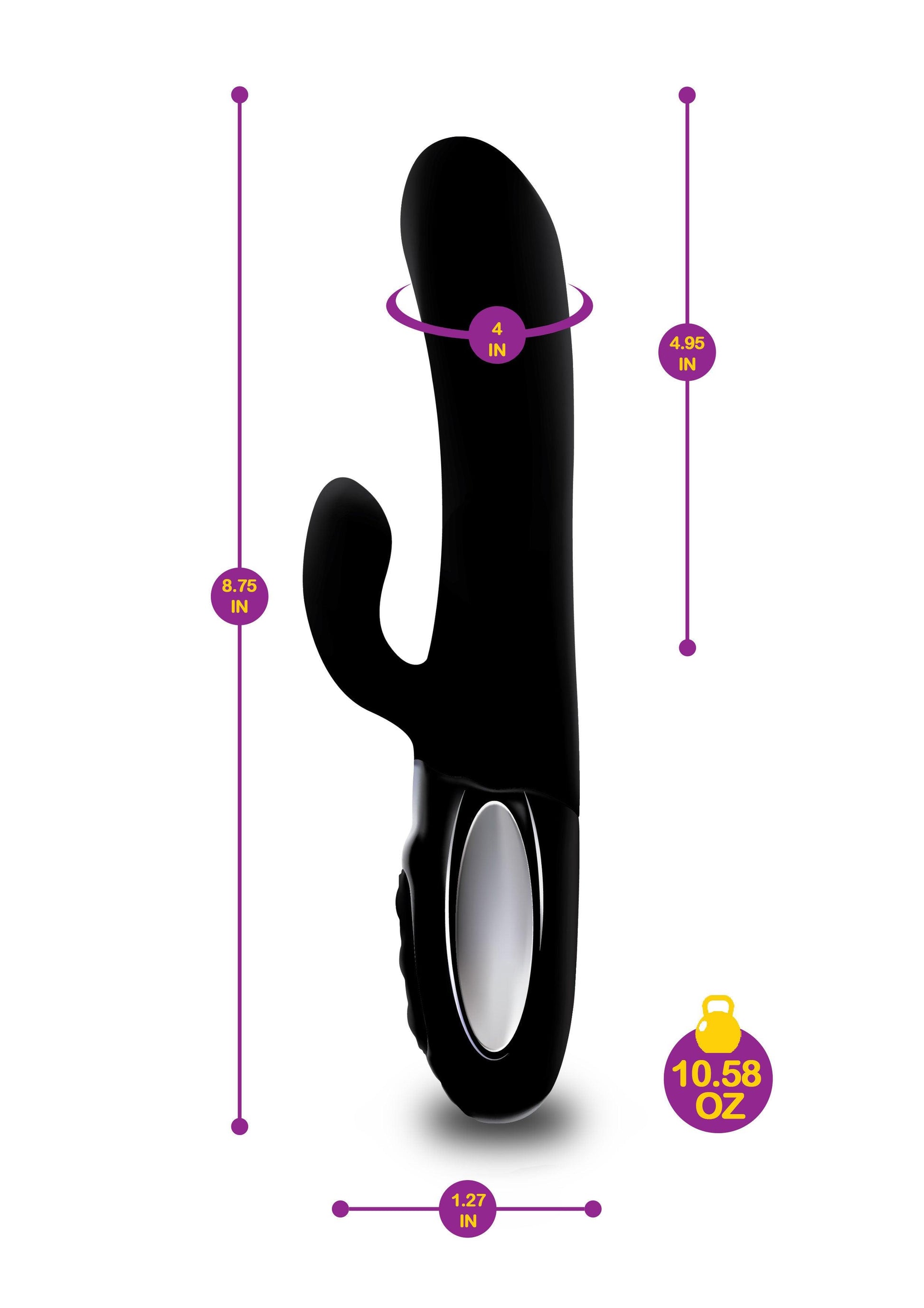 Hypnotic - Black - Thrusting Rabbit With Swinging Clitoral Stimulator - Love It Wet