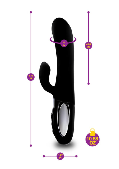 Hypnotic - Black - Thrusting Rabbit With Swinging Clitoral Stimulator - Love It Wet