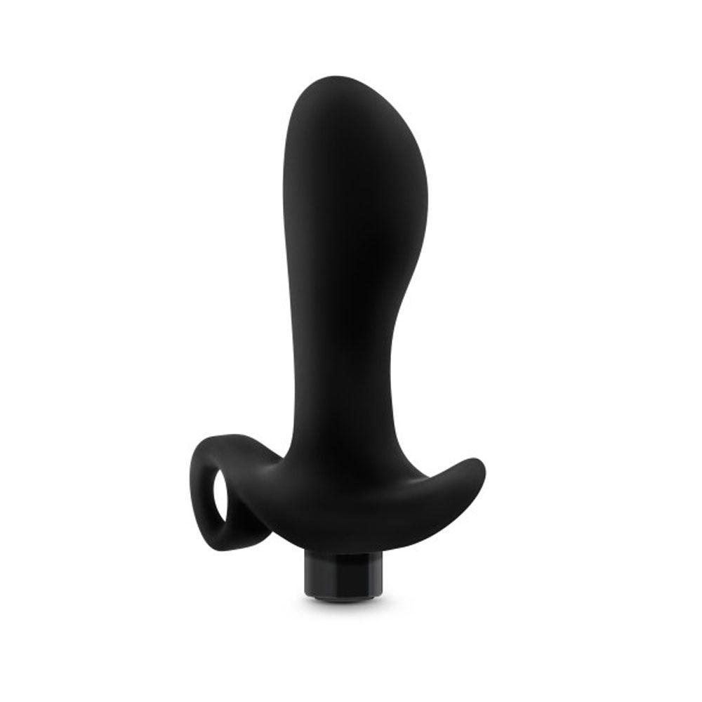 Anal Adventures- Platinum - Silicone Vibrating Prostate Massager 01 - Black - Love It Wet