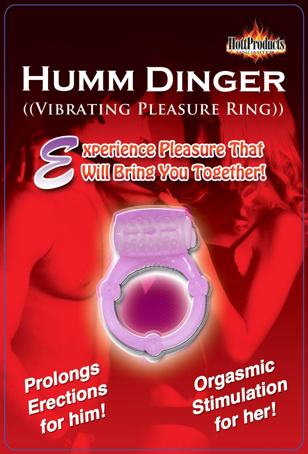 Humm Dinger Vibrating Penis Ring Clitoral Stimulator - Magenta - Love It Wet