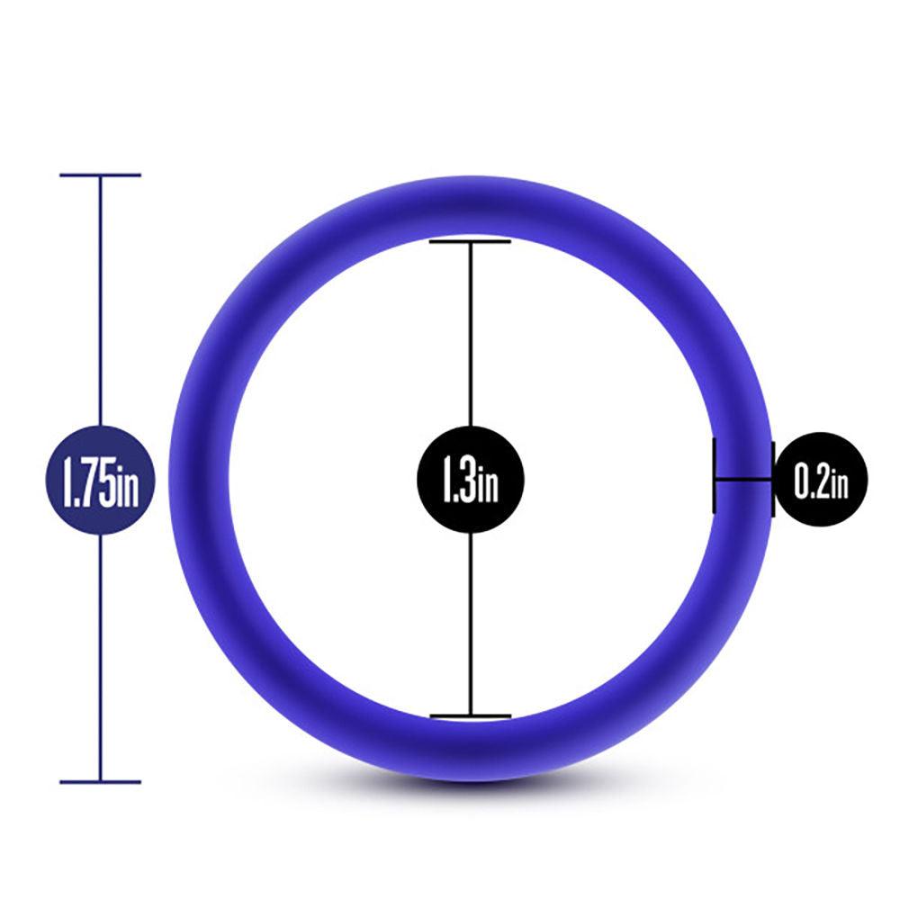 Performance - Vs1 Pure Premium Silicone Cockrings - Medium - Indigo - Love It Wet