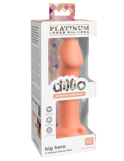 Dillio Platinum - Big Hero 6 Inch Dildo - Peach - Love It Wet