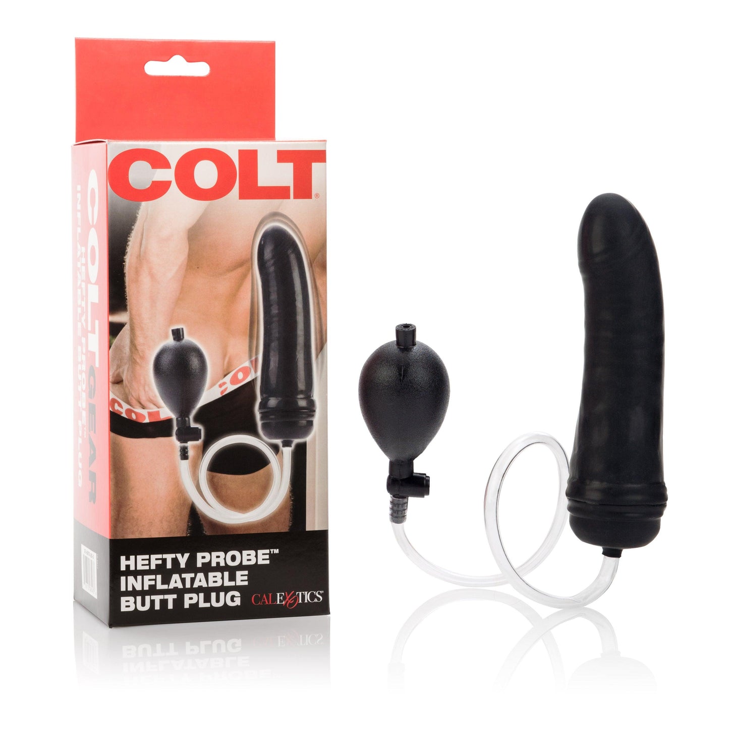 Colt Hefty Probe Inflatable Butt Plug - Black - Love It Wet