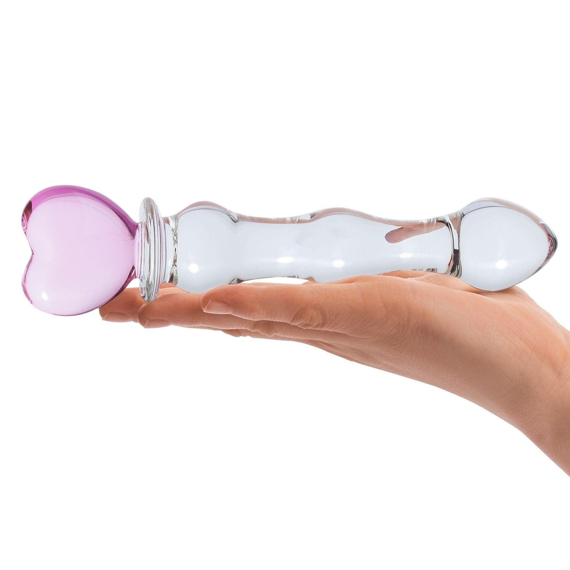 8 Inch Sweetheart Glass Dildo - Pink/clear - Love It Wet