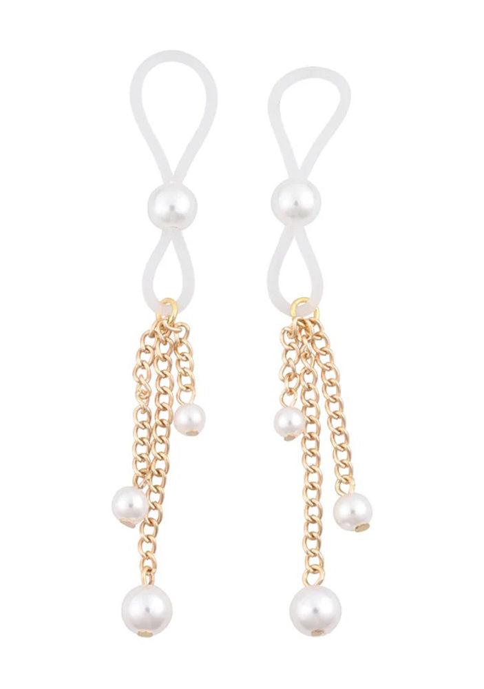 Pearl Nipple Ties - Gold/white - Love It Wet