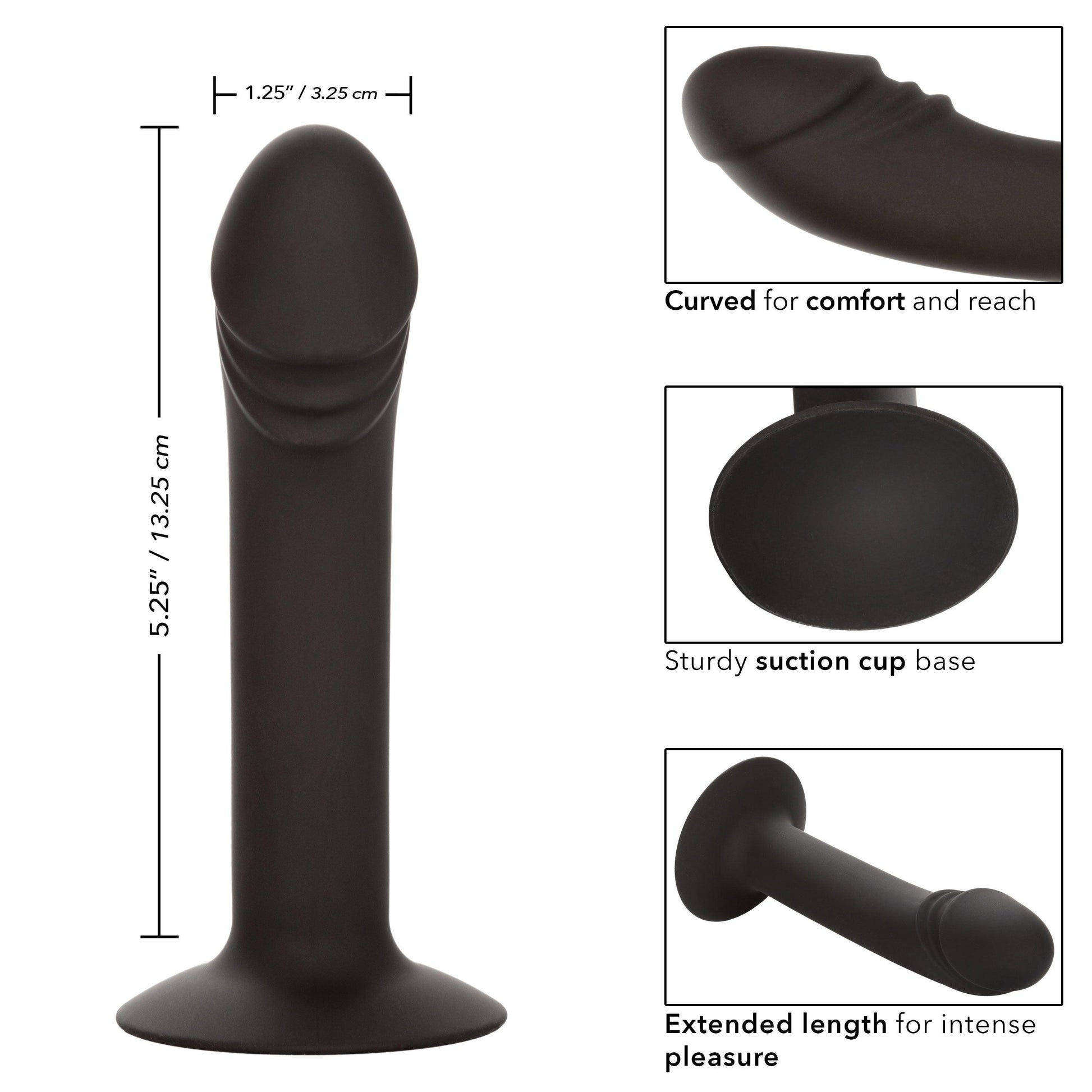 Silicone Curved Anal Stud - Black - Love It Wet