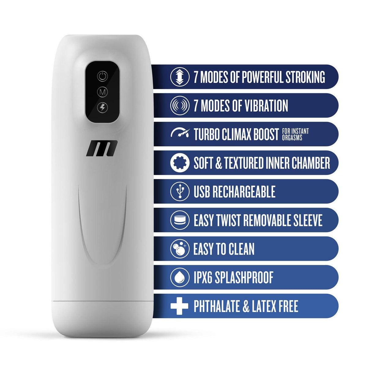 M for Men - Robo-Bator - White - Love It Wet