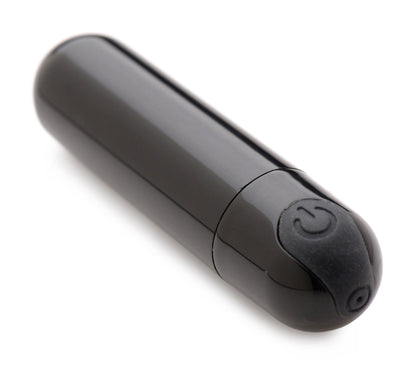 10x Rechargeable Vibrating Metallic Bullet - Black - Love It Wet