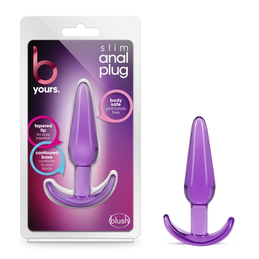 B Yours - Slim Anal Plug - Purple - Love It Wet