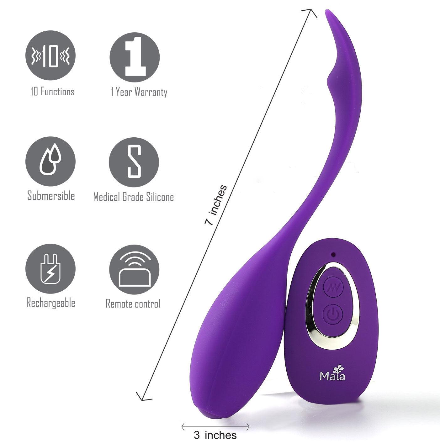 Syrene Remote Control Luxury USB Rechargeable Bullet Vibrator - Purple - Love It Wet