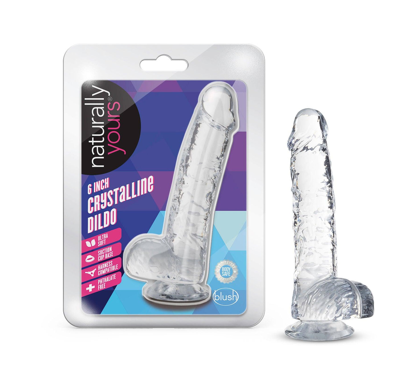 Naturally Yours - 6 Inch Crystalline Dildo - Diamond - Love It Wet