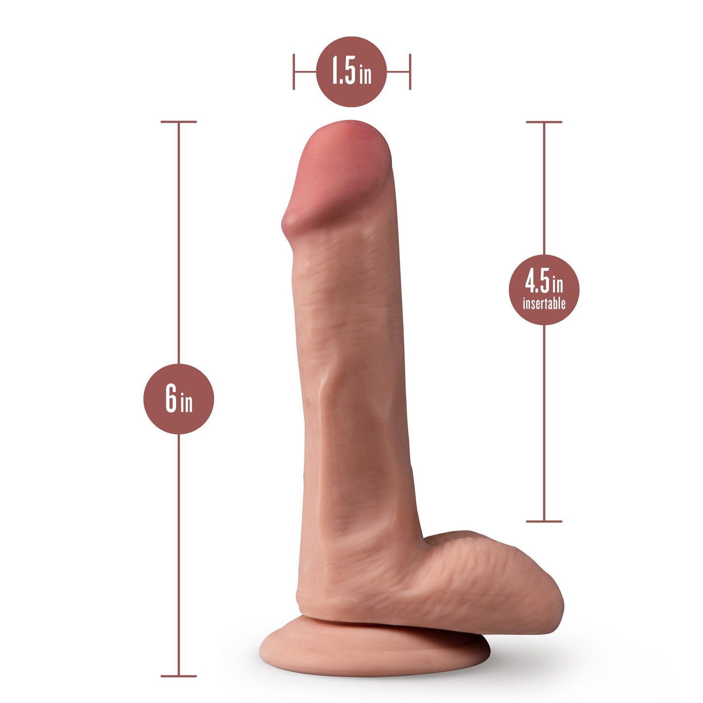 Dr. Skin Plus - 6 Inch Posable Dildo With Balls - Mocha - Love It Wet