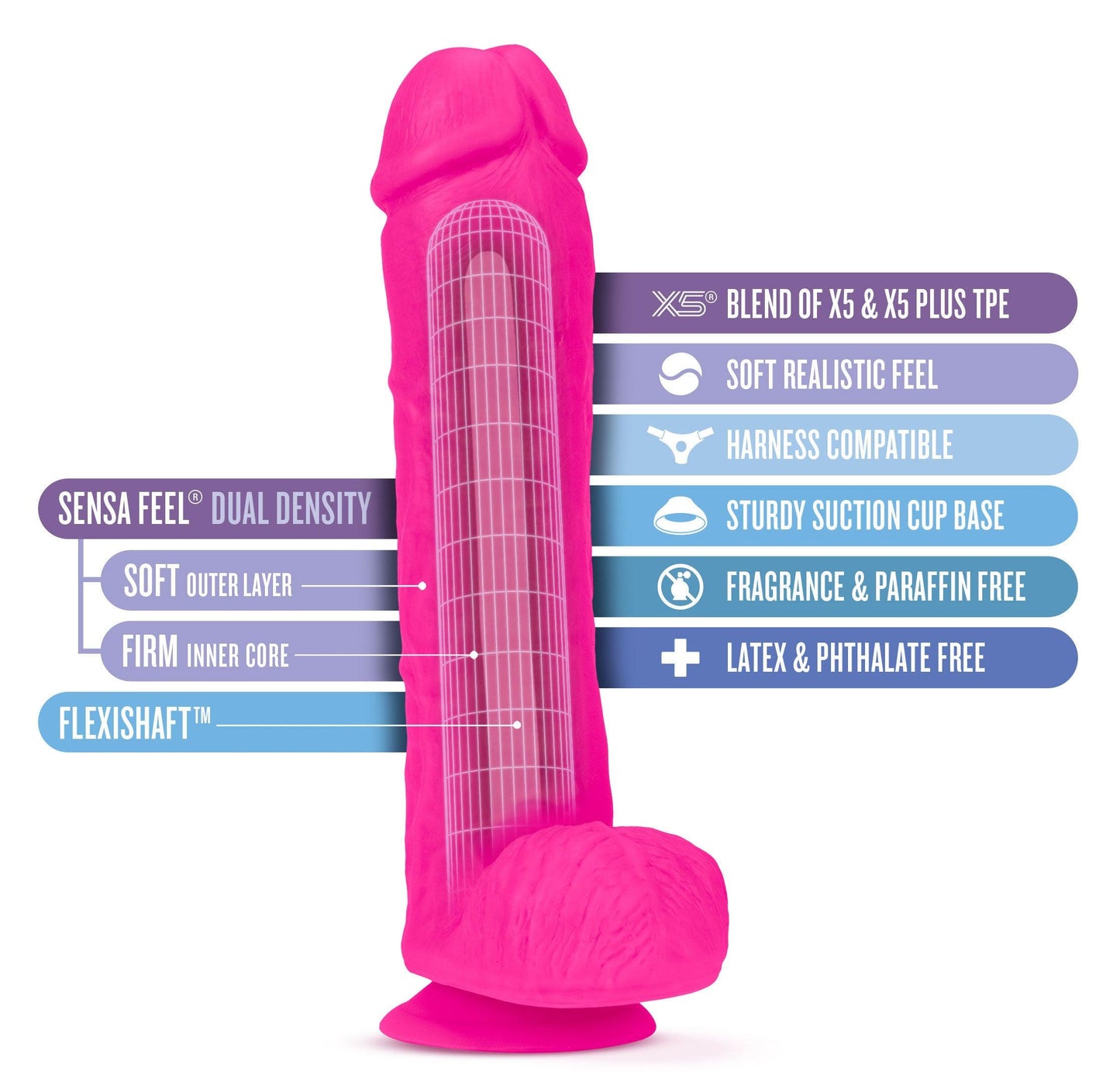 Au Naturel - Bold - Big John - 11 Inch Dildo - Pink - Love It Wet