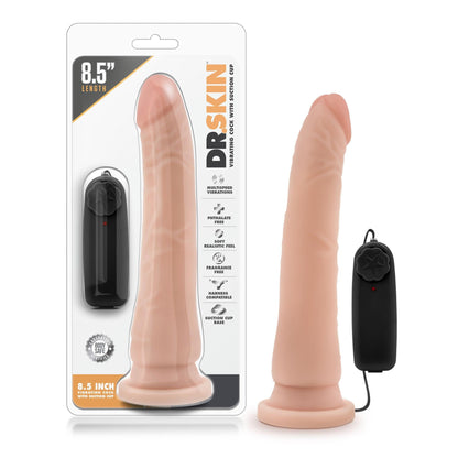 Dr. Skin - 8.5 Inch Vibrating Realistic Cock With Suction Cup - Vanilla - Love It Wet