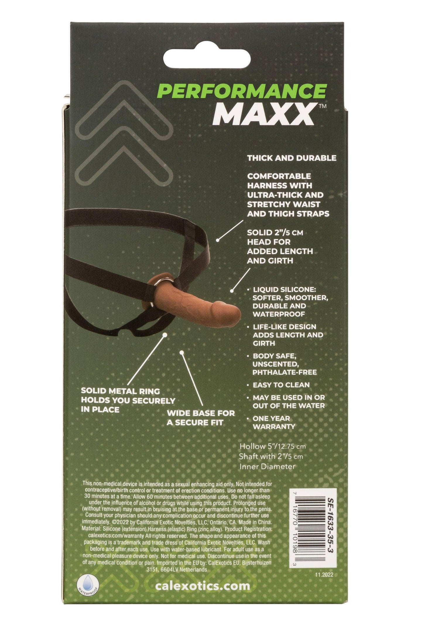 Performance Maxx Life-Like Extension With Harness - Brown - Love It Wet