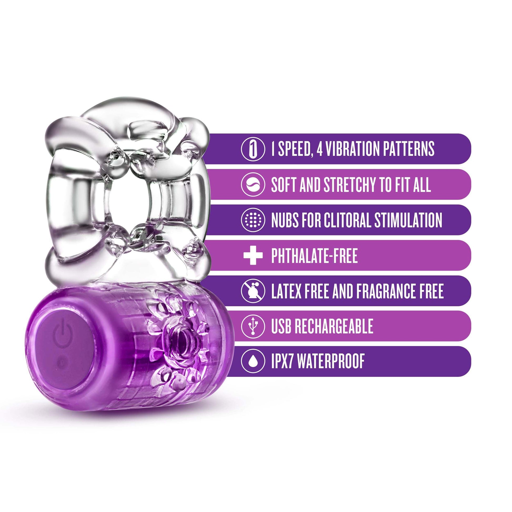 Play With Me - Pleaser Rechargeable C-Ring - Purple - Love It Wet