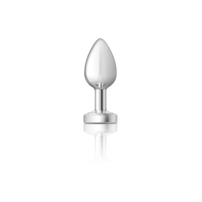 Cheeky Charms-Silver Metal Butt Plug- Light Up-Medium - Love It Wet