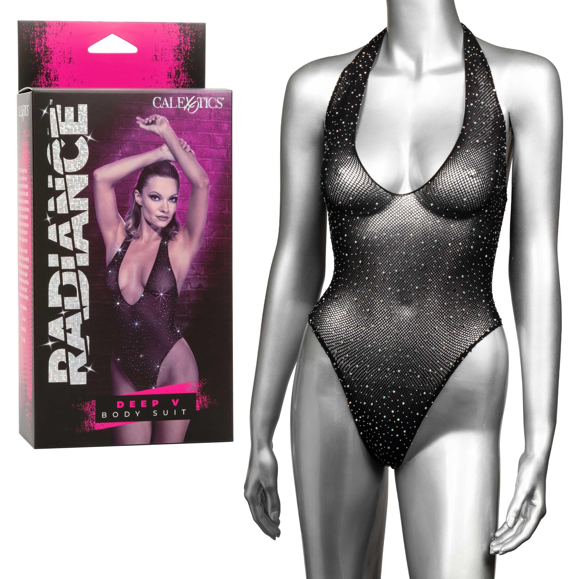 Radiance Deep v Body Suit - One Size - Black - Love It Wet